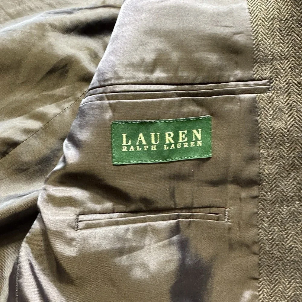 Lauren‎ Ralph Lauren Jacket Mens 46 Blazer Two Button Lined Macys Herringbone